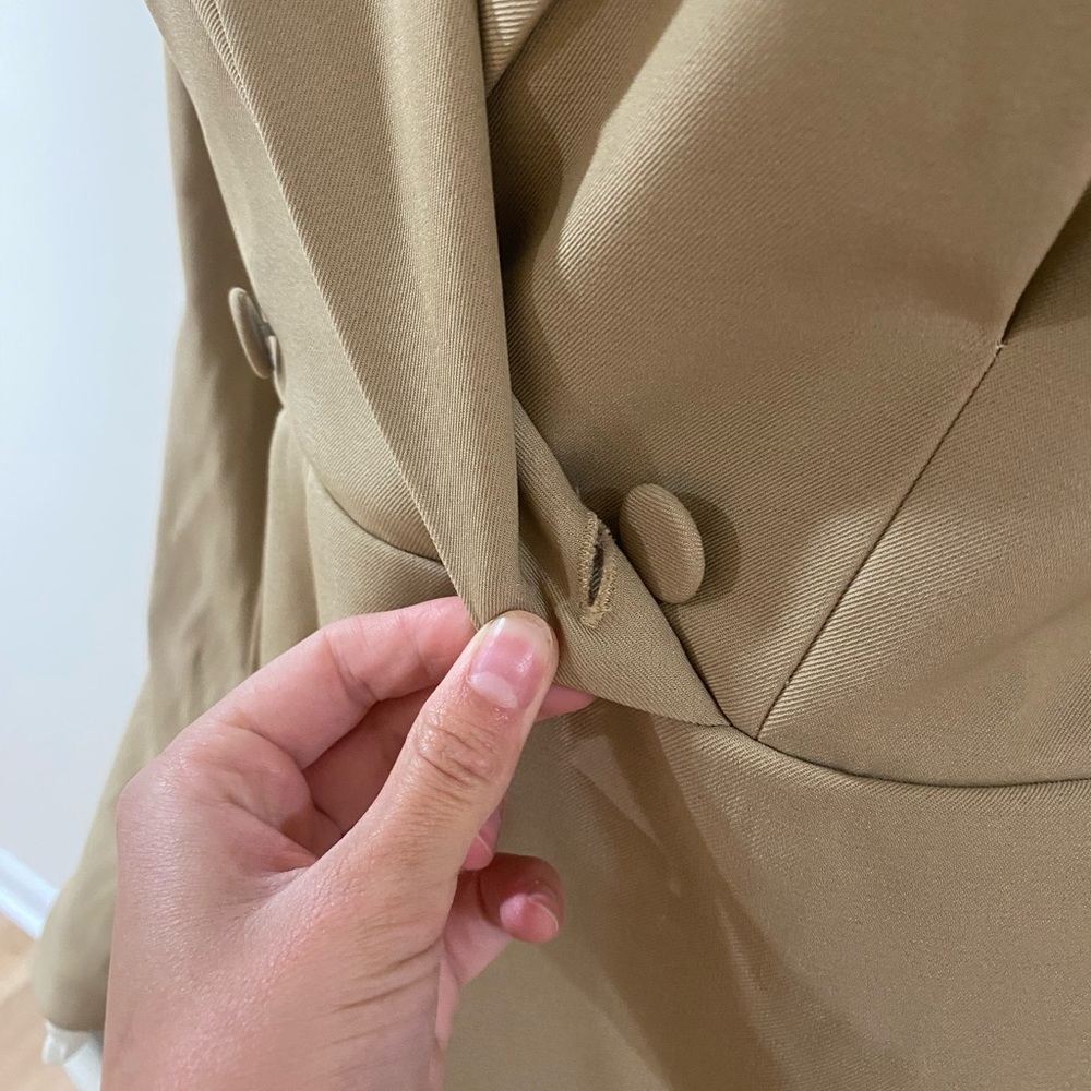 Cider Collar Solid Button Mini Dress - image 8